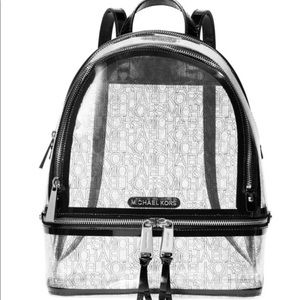 Michael Kors clear and black backpack